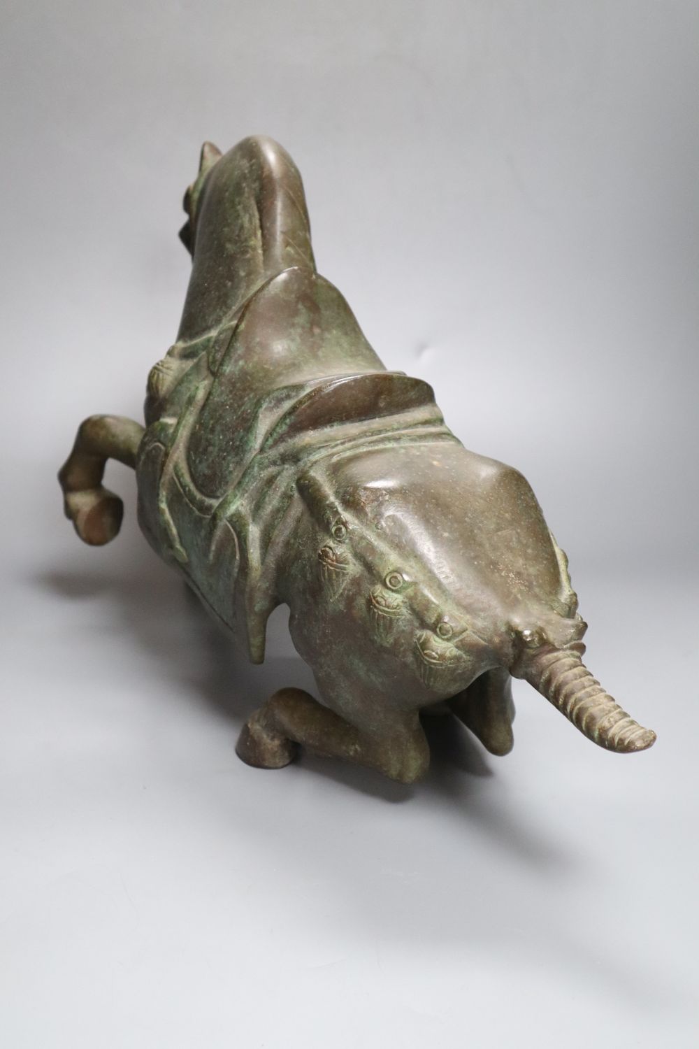 Two pairs of Chinese Tang style bronze models of horses, height 44cm